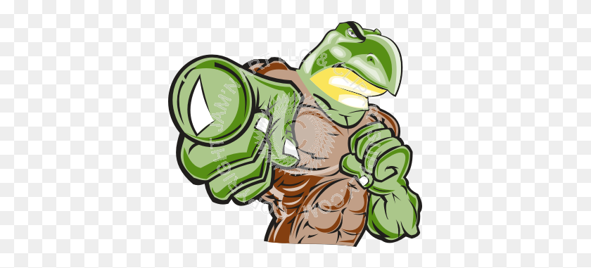 361x321 Strong Turtle Pointing - Strong Clipart