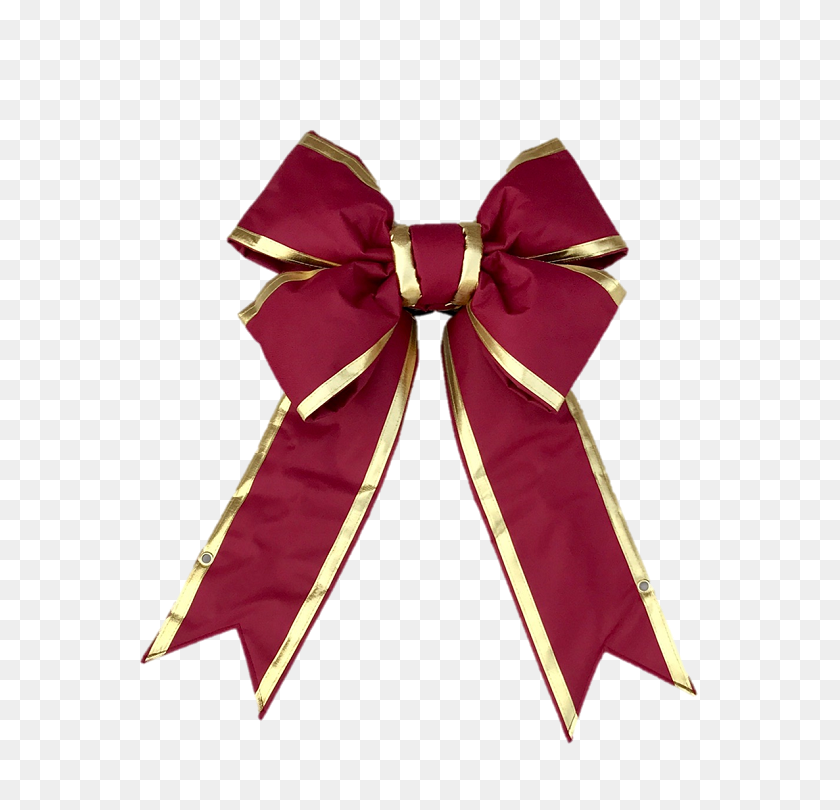 745x750 Structural Bow Burgundy With Gold Trim - Gold Trim PNG