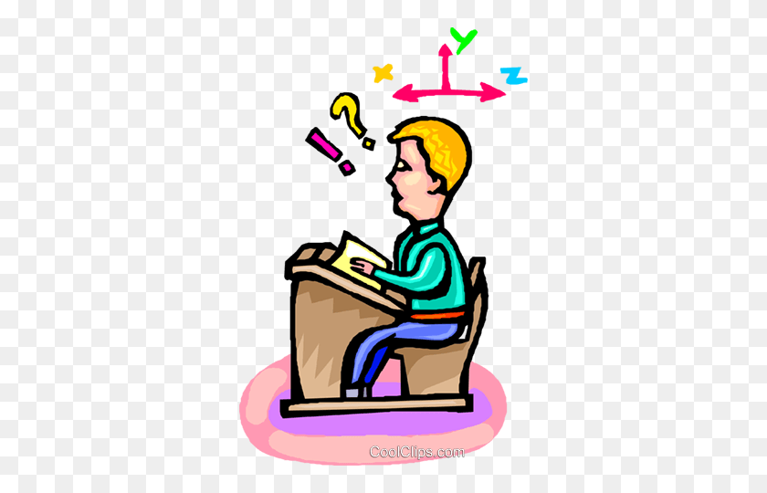 316x480 Student - Student At Desk Clipart