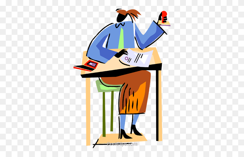 334x480 Student - Student Working At Desk Clipart