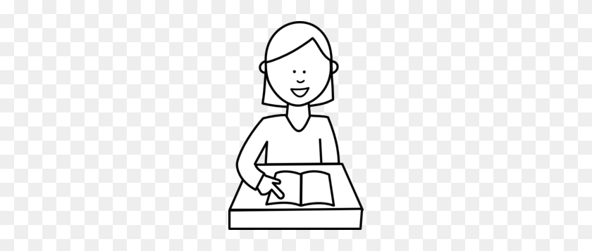 192x297 Student Black And White Clipart - Student Raising Hand Clipart