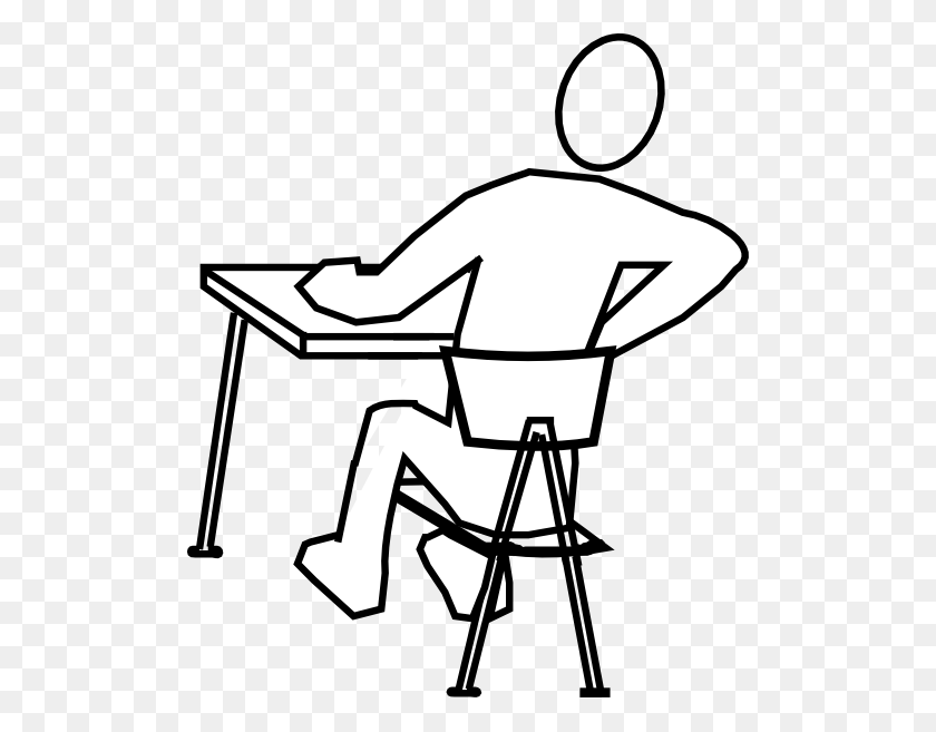 504x597 Student Distracted Clip Art At Clker - Person Drawing Clipart