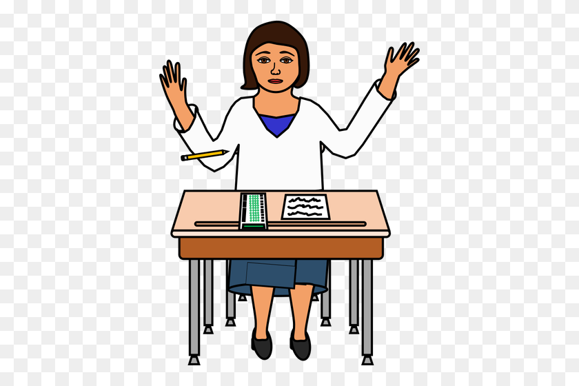 378x500 Student Doing A Test - Taking A Test Clipart