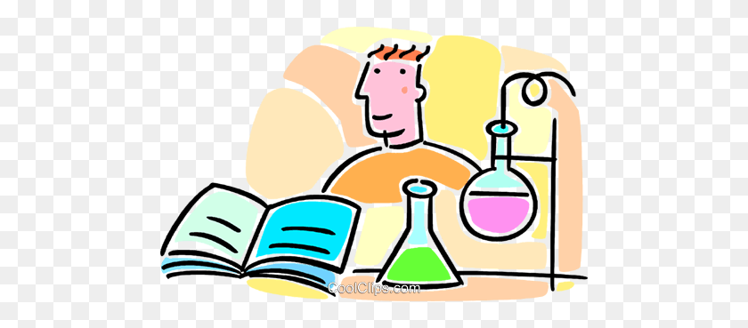 480x309 Student In Chemistry Class Royalty Free Vector Clip Art - School Classroom Clipart