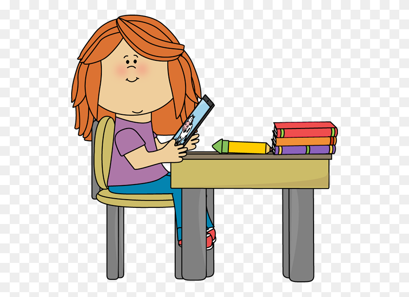 548x550 Student Sitting At Desk Clip Art In School Clip Art Image - Stressed Out Student Clipart