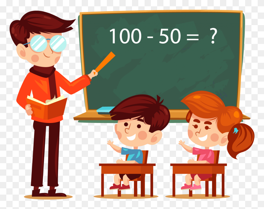 1449x1127 Student Teacher Learning Addition Classroom - Teacher PNG