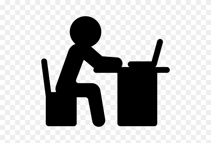 512x512 Student Working At Desk Png Icon - Student Working At Desk Clipart