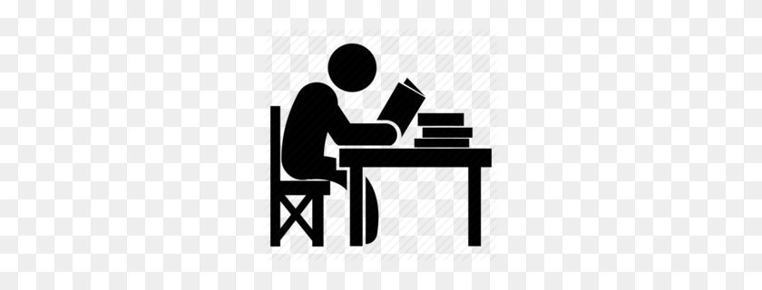 260x260 Student Writing At Desk Clipart - Labor Day Clipart Black And White