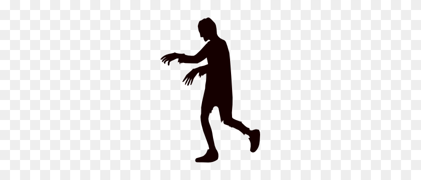 300x300 Stumbling Zombie Sticker - Zombie Clipart Black And White