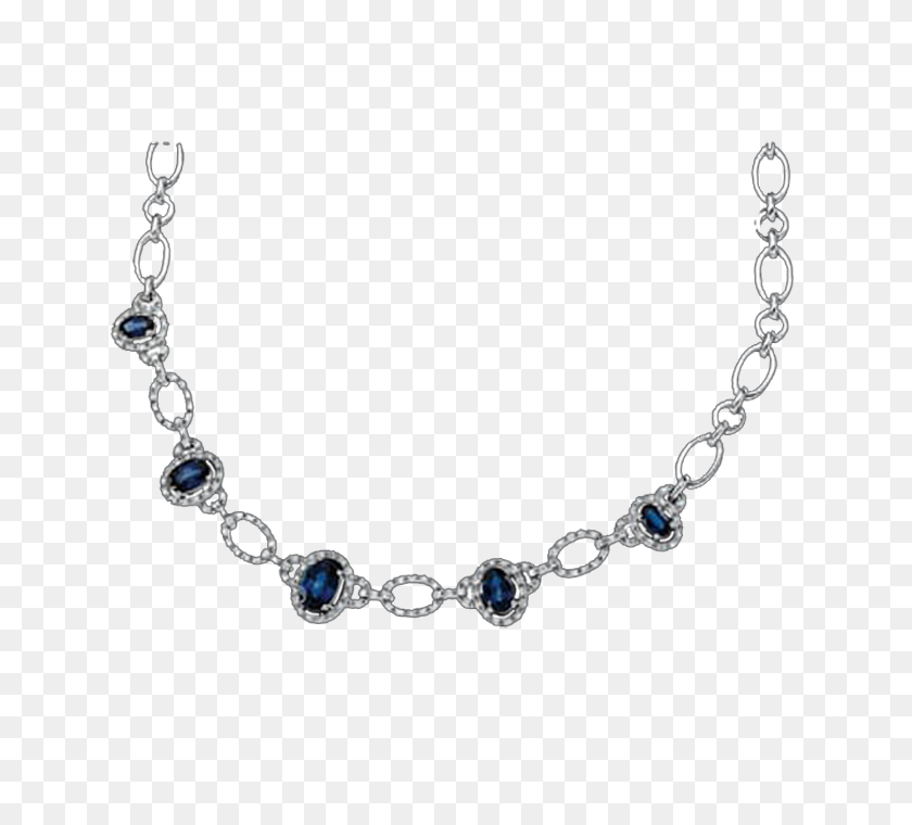 700x700 Stunning Sapphire And Diamond Necklace - Diamond Necklace PNG