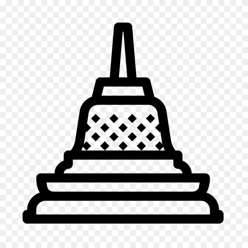 1600x1600 Stupa Of Borobudur Temple Icon - Temple PNG