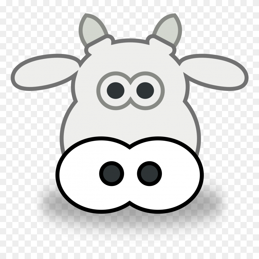 2555x2555 Style Cow Head Black White - Cow Head PNG