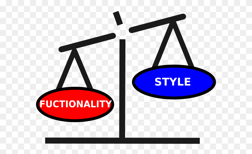 600x455 Style Vs Functionality Scale Clip Art - Vs Clipart