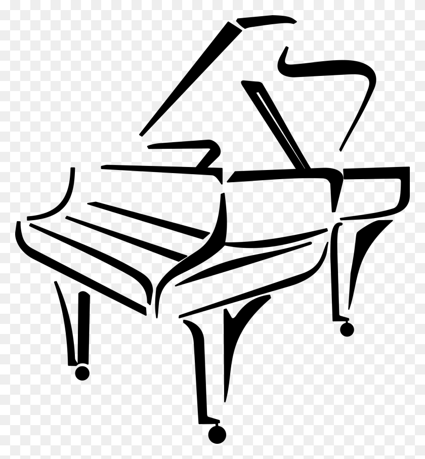 2208x2400 Stylised Piano - Classical Music Clipart