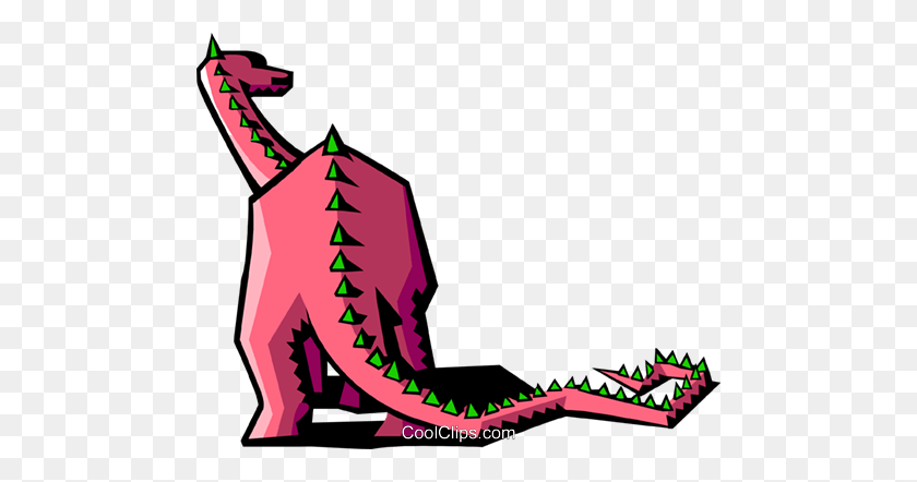 480x382 Стилизованный Динозавр Роялти Бесплатно Векторные Иллюстрации - Клипарт Каменного Века