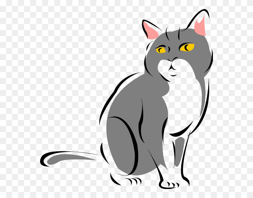 574x600 Stylized Grey Cat Png Clip Arts For Web - Cat PNG