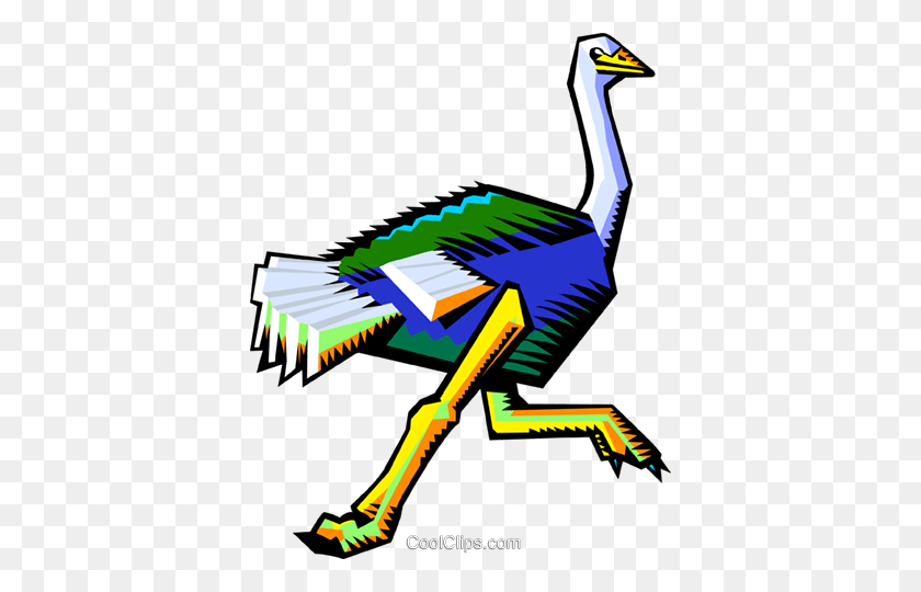 384x480 Stylized Ostrich Royalty Free Vector Clip Art Illustration - Ostrich PNG