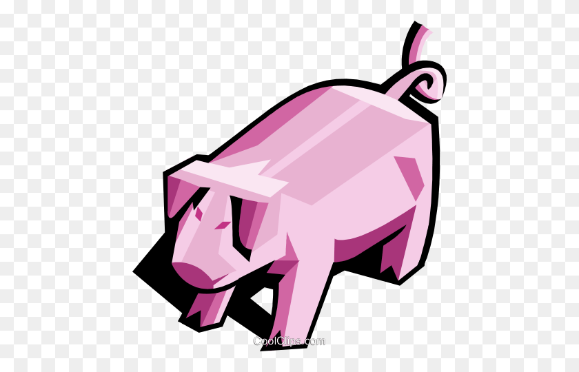 456x480 Stylized Pig Royalty Free Vector Clip Art Illustration - Pig Image Clipart