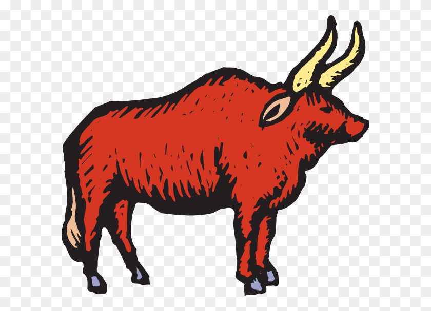 600x547 Стилизованный Красный Булл Арт Картинки - Красный Булл Клипарт