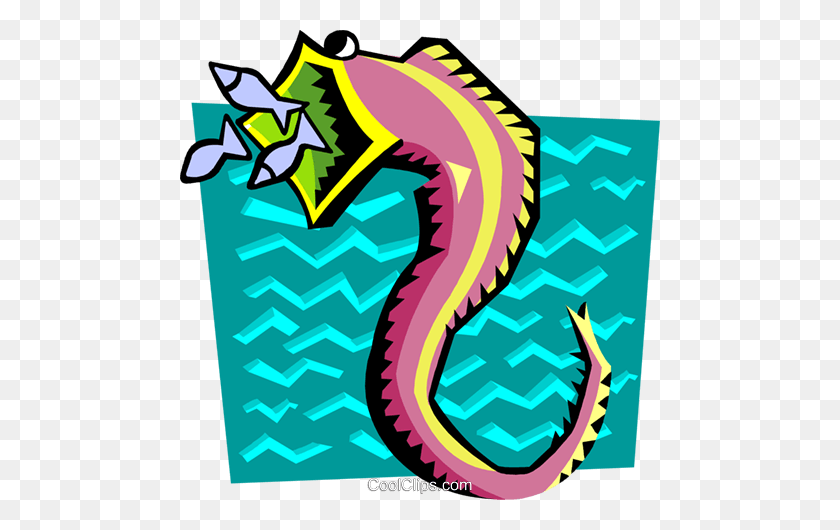 480x470 Stylized Seahorse Royalty Free Vector Clip Art Illustration - Seahorse Images Clip Art