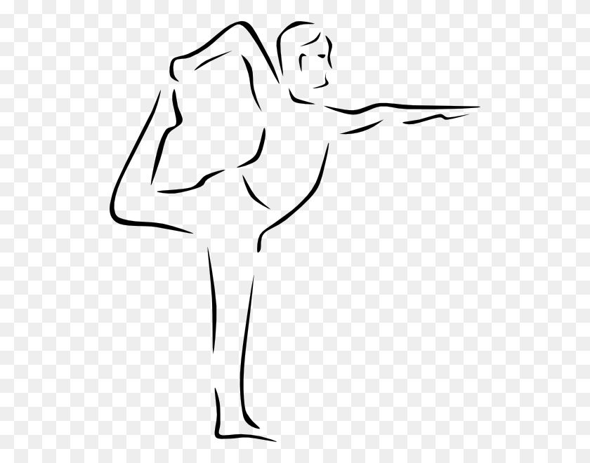 528x600 Stylized Yoga Person Clip Art Free Vector - Person Black And White Clipart