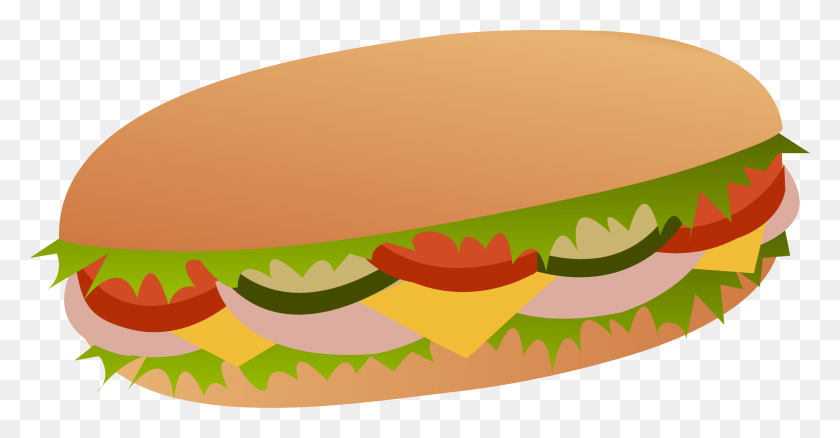 2363x1148 Sub Sandwich Cliparts - Subway Sandwich PNG