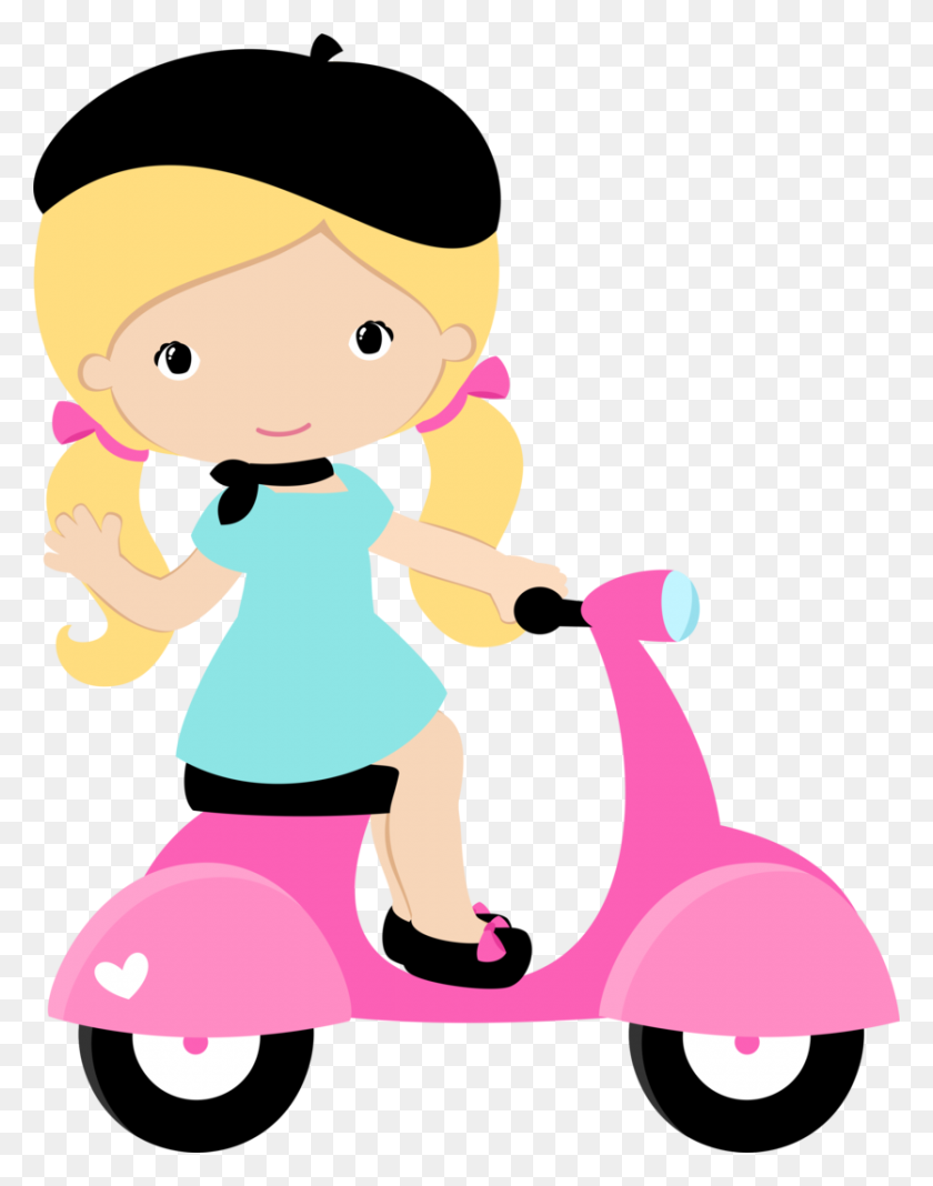 835x1080 Sublimation Printing - Girl On Bike Clipart