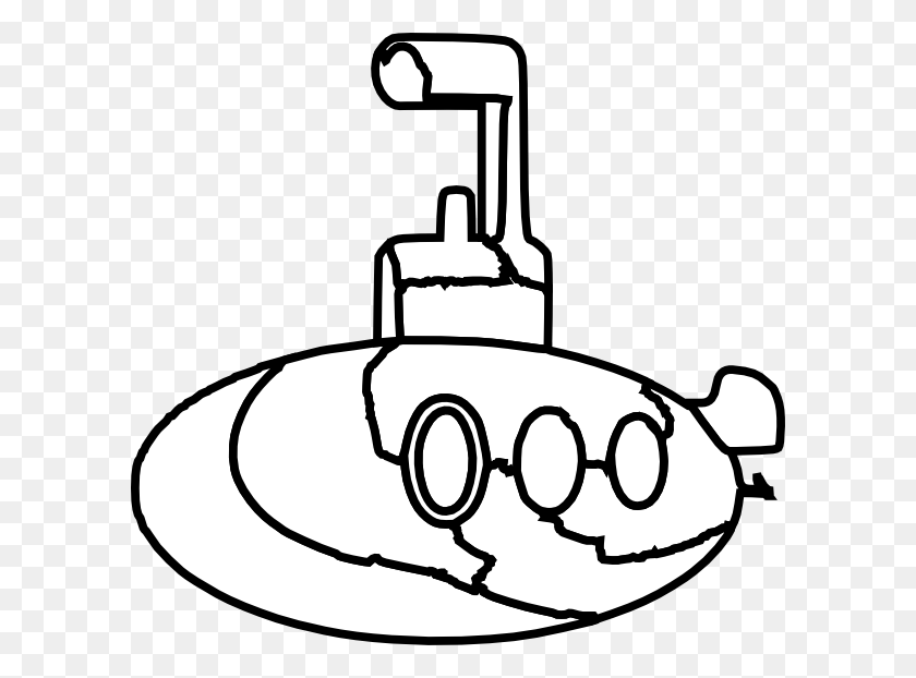 600x562 Подводная Лодка Раскраски Картинки - Перископ Клипарт