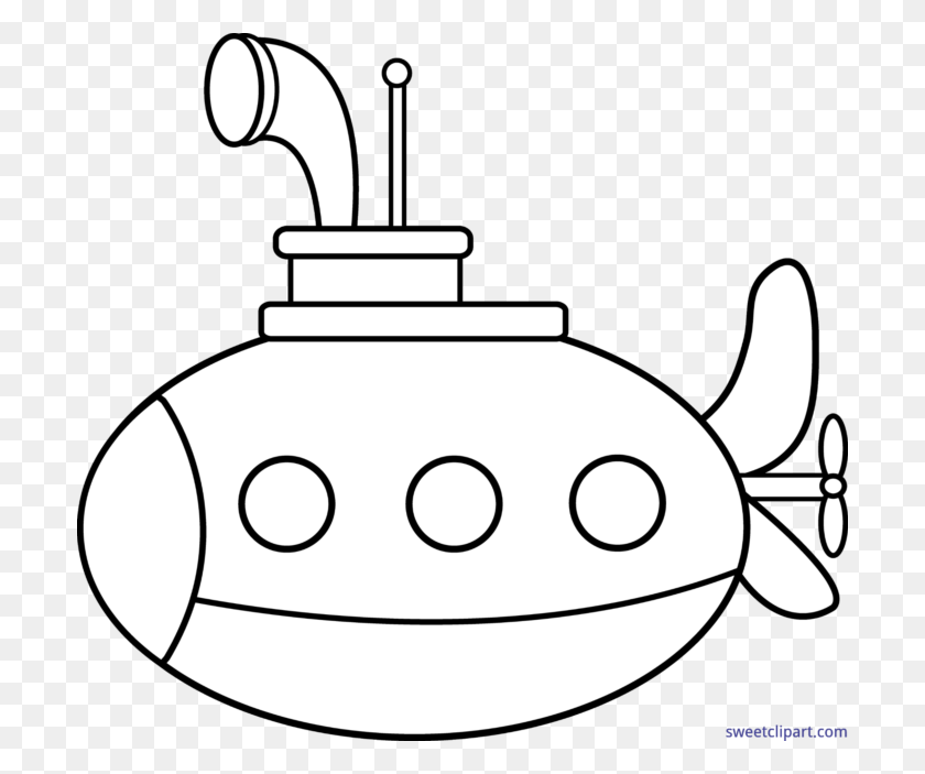 700x643 Подводная Лодка Lineart Картинки - Подводная Лодка Клипарт