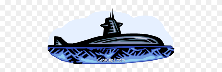480x214 Submarine Royalty Free Vector Clip Art Illustration - Submarine Clipart