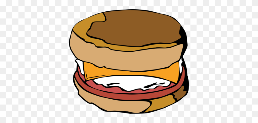 390x340 Submarine Sandwich Breakfast Fast Food Small Bread - Hoagie Clipart