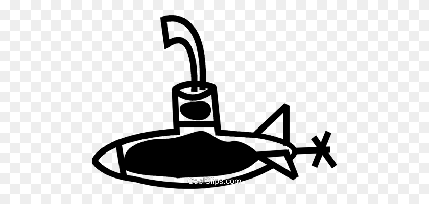 480x340 Подводные Лодки Клипарт Иллюстрация - Подводная Лодка Черно-Белый Клипарт