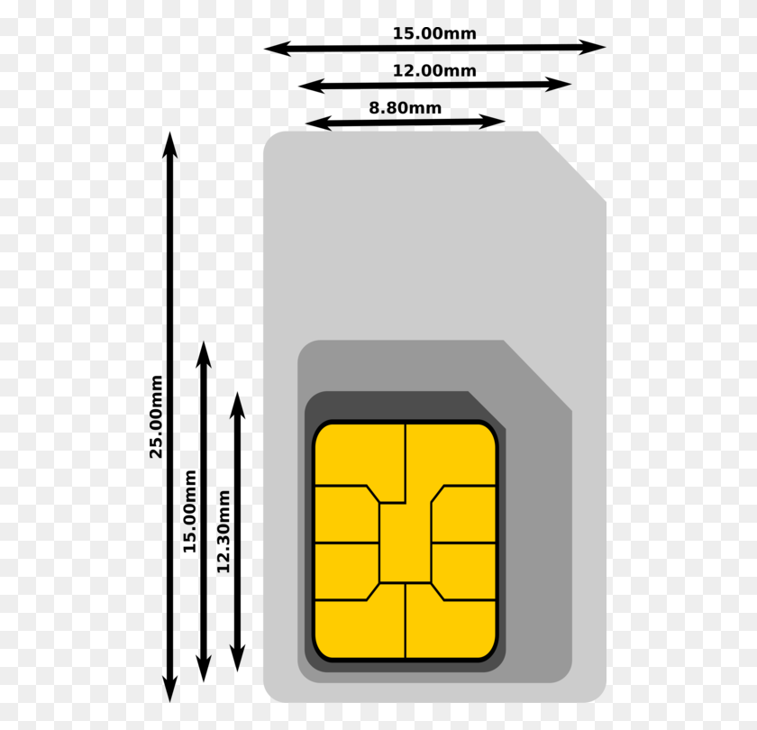 507x750 Subscriber Identity Module Micro Sim Mobile Phones Dimension Dual - Id Card Clipart