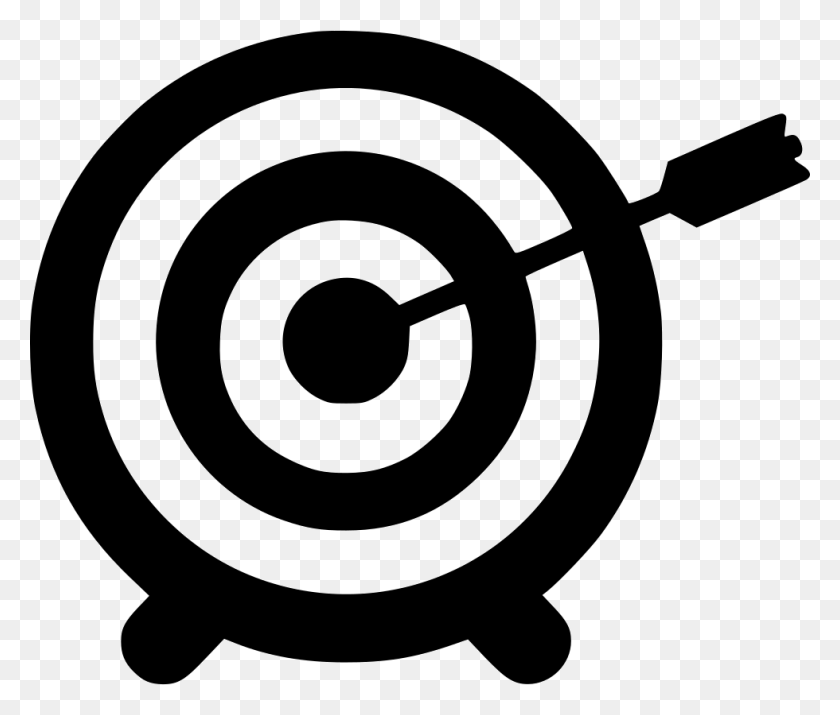 980x824 Successful Shoot Darts Target Aim Icon On White Background - Learning Target Clipart