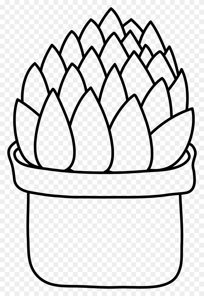 Succulent Plant Digital Stamps And Coloring Pages - Succulent Clipart Black And White