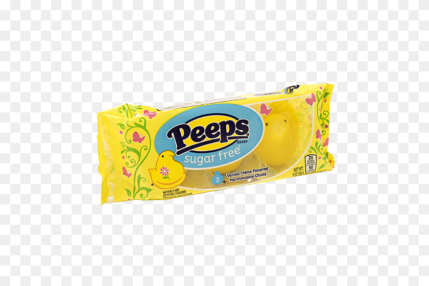 500x500 Sugar Free Peeps Yellow Marshmallow Chicks Pack Great Service - Peeps PNG