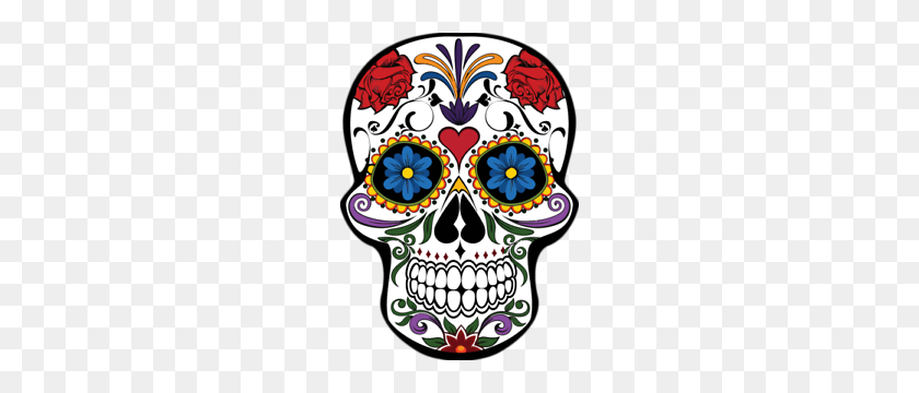 218x300 Sugar Skull Patch Iron On Embroidered Dia De Los Muertos Calavera - Day Of The Dead PNG