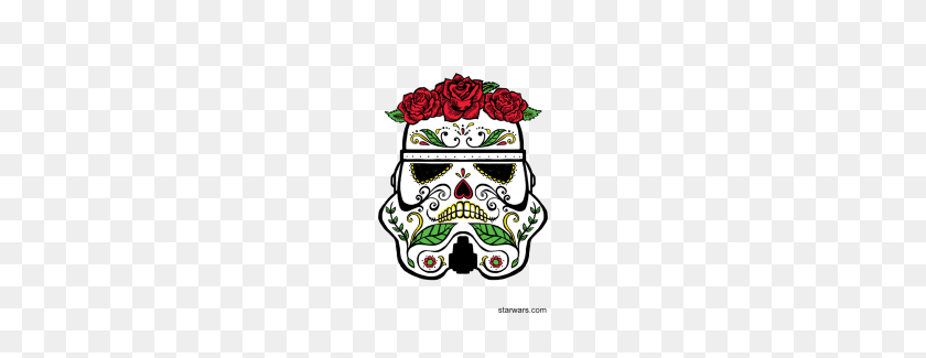 265x265 Sugar Skull Stormtrooper Tatuaje Temporal - Calavera De Azúcar Png
