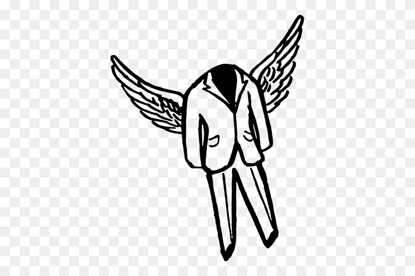 393x500 Suit With Wings - Cartoon Wings PNG