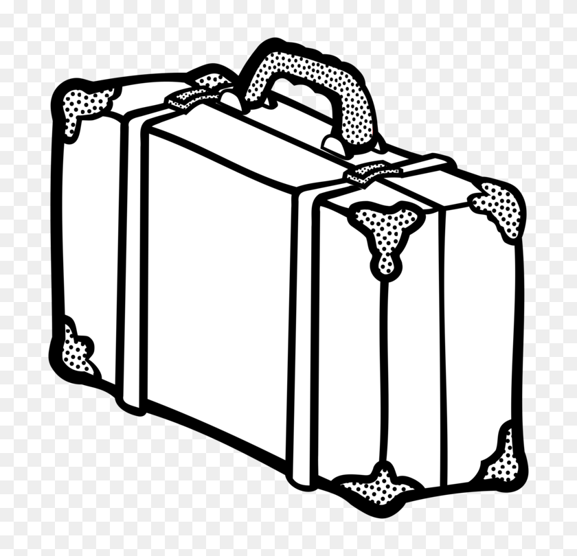 748x750 Suitcase Baggage Line Art Drawing Travel - Road Trip Clipart Black And White