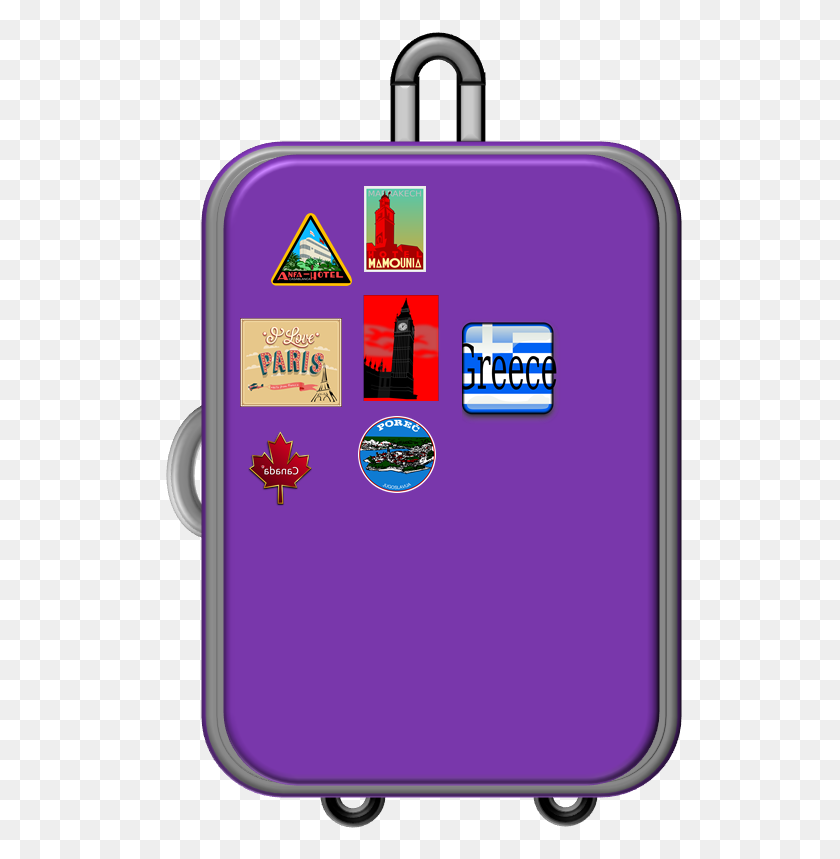 526x799 Suitcase Clipart Blank White - Trip Clipart
