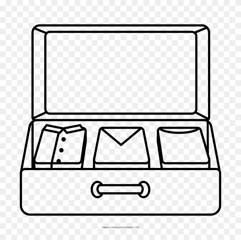 1000x1000 Suitcase Coloring Pages - Ww2 Clipart