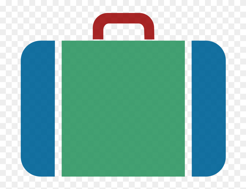 2000x1500 Suitcase Icon Blue Green Red - Open Suitcase Clipart