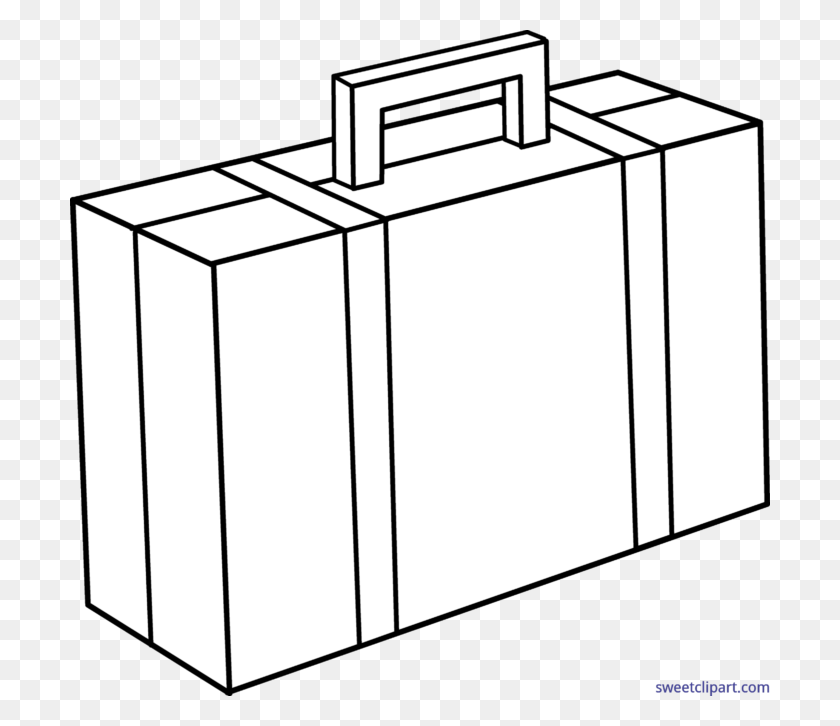 700x666 Suitcase Lineart Clip Art - Suitcase Clipart Black And White