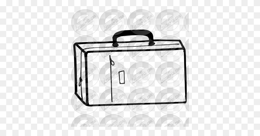 380x380 Suitcase Outline For Classroom Therapy Use - Suitcase Images Clipart