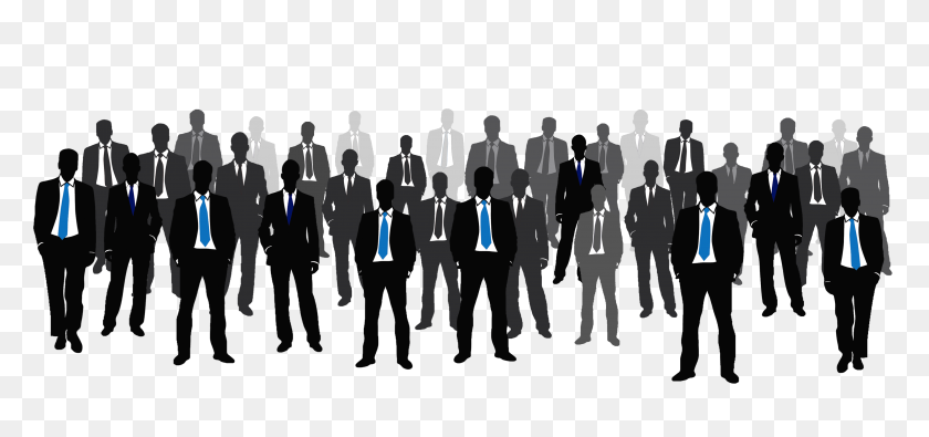 4200x1806 Suits Men In Suits - Crowd Silhouette PNG