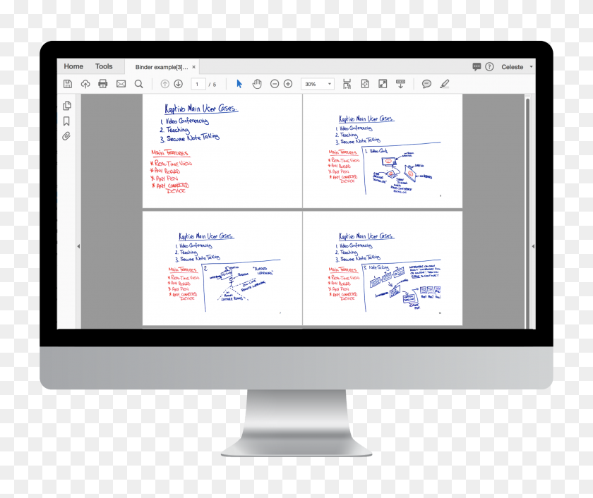 2710x2246 Summary Features Kaptivo - Whiteboard PNG