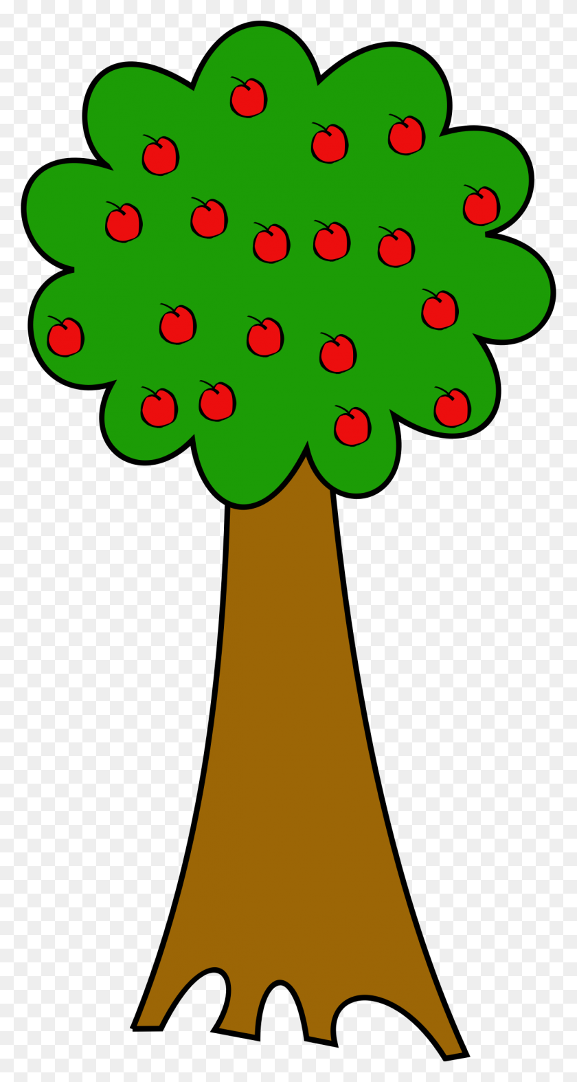 1236x2400 Summer Apple Tree With Red Fruits In Green Field - Summer Fruits Clipart