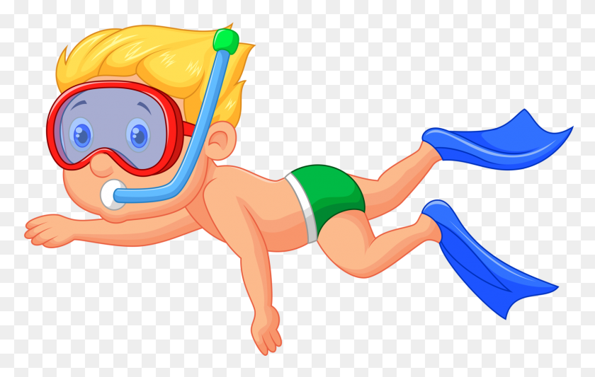 1600x971 Summer Cartoon Boy, Cartoon And Diving - Ocean Border Clipart