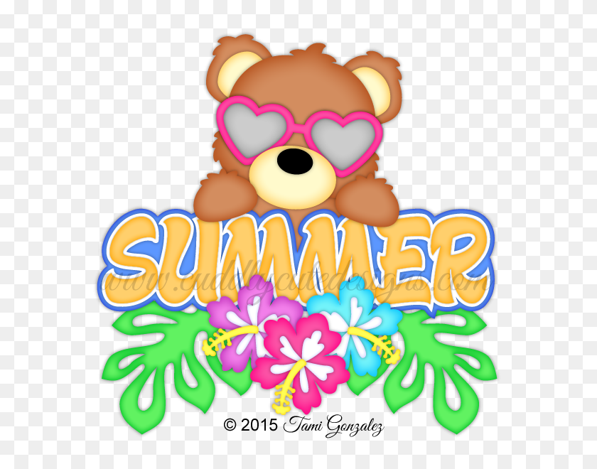 600x600 Summer Clipart Bear - Cute Summer Clipart